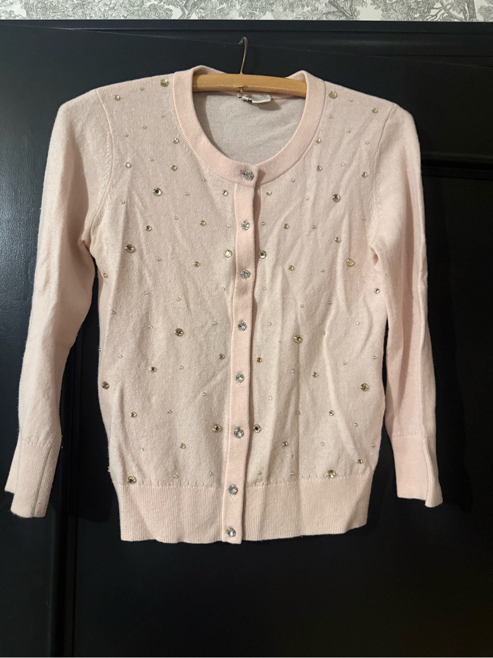 kate spade Pale Pink Embellished Button Front Cardigan